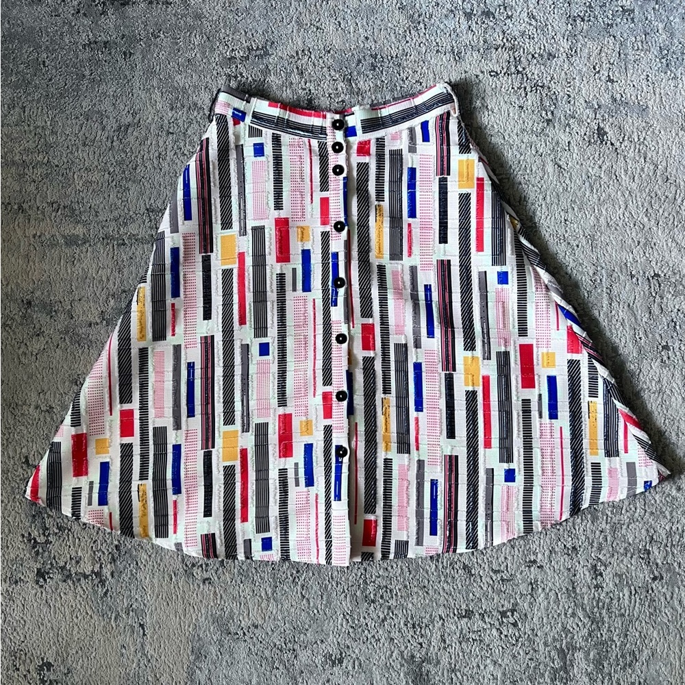 NWT Anthropologie Hutch Wllem A-line Midi Skirt Size 4P 50s Style Front Button